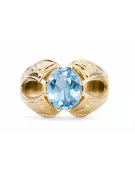 Vintage craft Ring Aquamarine 14K Yellow gold vrc135y
